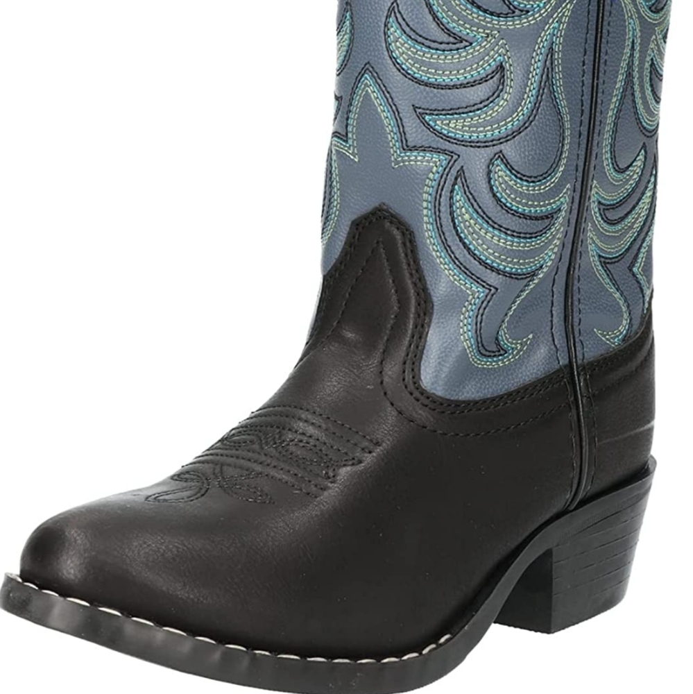 Smoky Boys Black/Blue Monterey Western Boots - Picture 3 of 7